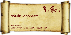 Nátán Zsanett névjegykártya