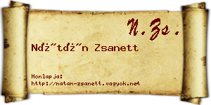 Nátán Zsanett névjegykártya